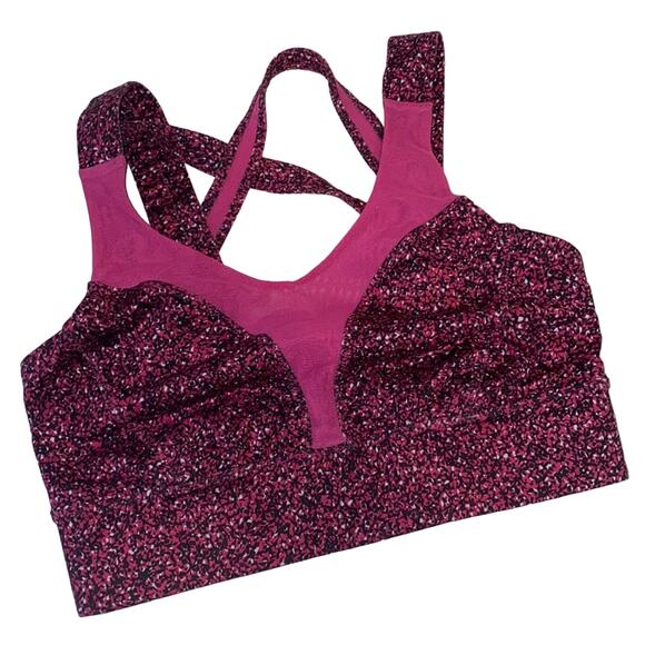 Lululemon Oxygen Sports Bra Flashback Static Caspian Blue Jewelled Magenta 6 - Picture 1 of 11